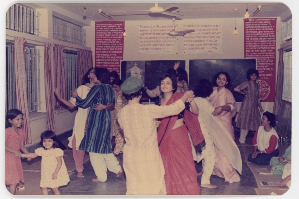 South Asian workshop on Women and Development, featuring thirty-eight women feminist participants from across South Asia, photographed by Lala Rukh, Koitta, Bangladesh, 1986. Courtesy of the Estate of Lala Rukh.